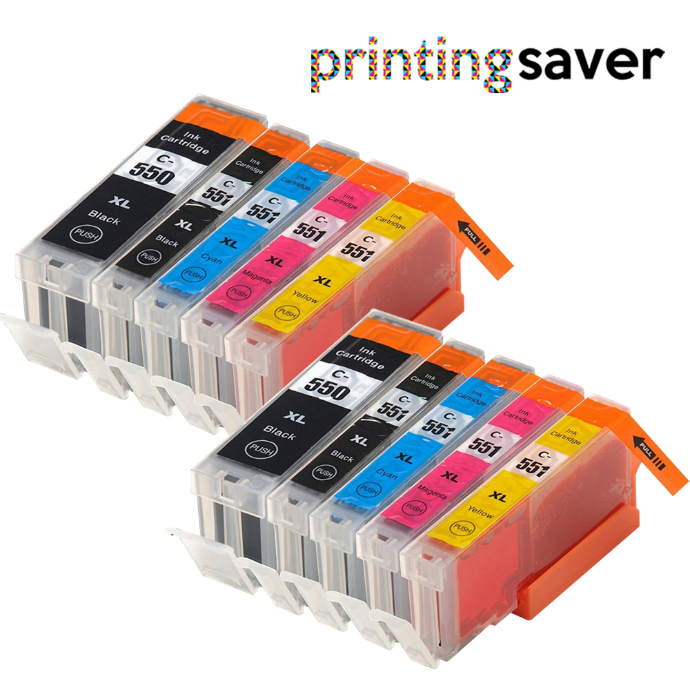 Canon Pixma Ix6850 Juego De 50 Cartuchos De Tinta XL Compatibles Para Canon Pixma - Colores: Negro, Cyan, Magenta, Amarillo Cartuchos PGI-550 CLI-551 Compatibles